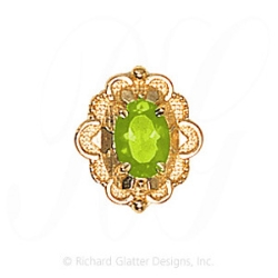GS510 PD - 14 Karat Gold Peridot Slide 